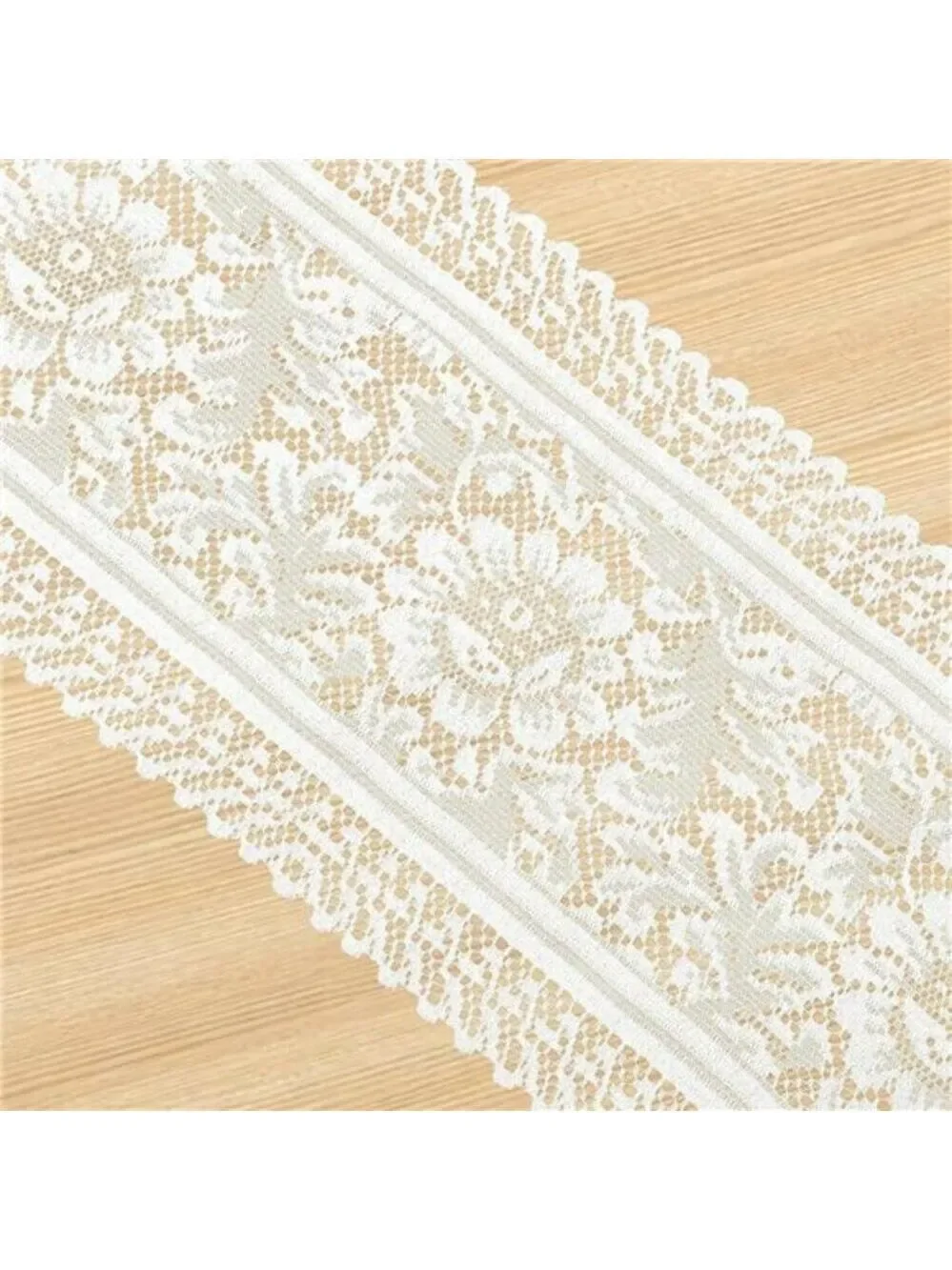 White lace table runner crochet vintage dresser scarf doily desk cover home deco